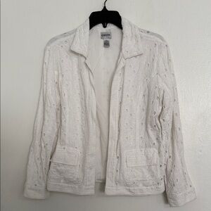 Chico's Cream Eyelet Women's Blazer
